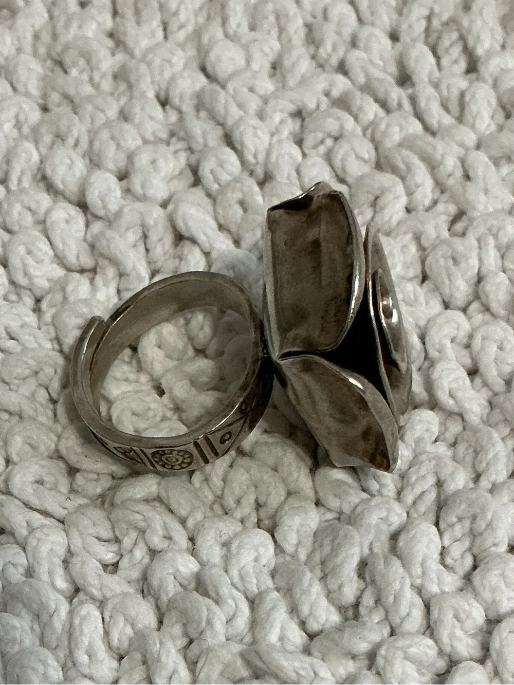 Vintage 925 Rose Adjustable Size Statement Ring
